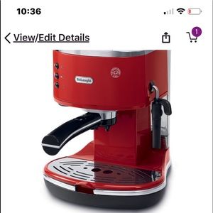 NIB DeLonghi Expresso machine-red